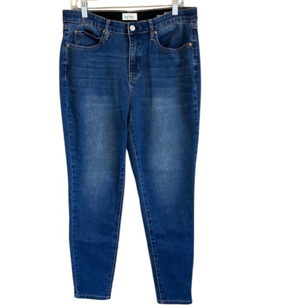 Nicole Miller New York Soho High Rise Ankle Skinny‎ Denim Blue Jeans 12 Stretch